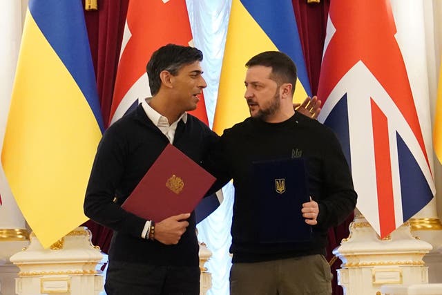 <p>Prime minister Rishi Sunak, with president Volodymyr Zelensky </p>